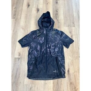 Under Armour Perpetual Mens HeatGear Short Sleeve Hooded Windbreaker Black MD